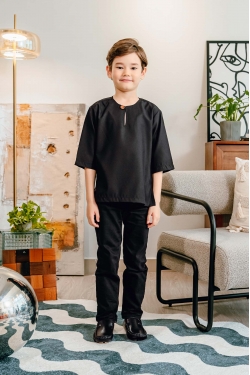 TUSCA KIDS | Alexander Kids Classic Kurta in Black